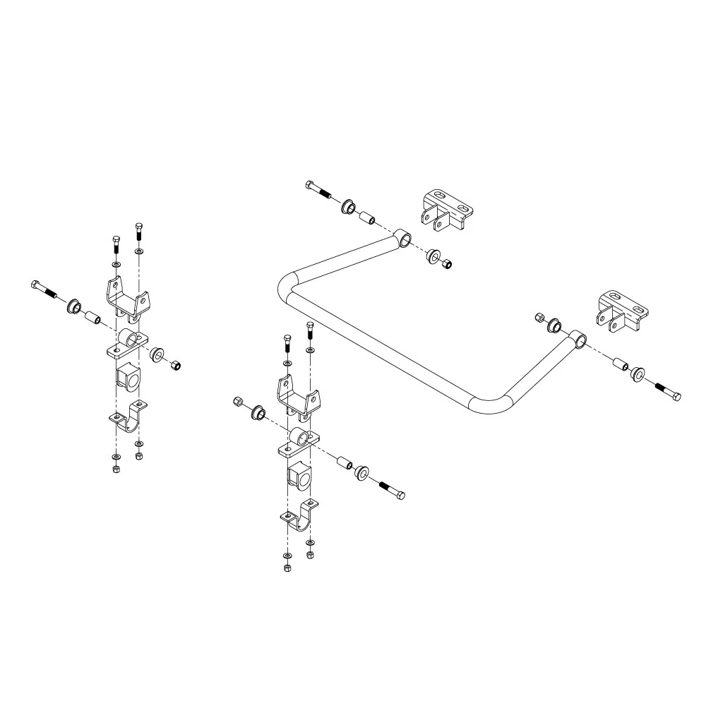 1179-132 – ROADMASTER Stabilizer Bar, 1-3/8 Inch Front Bar Diameter Cadmium Plated Chromoly Steel With Bolts/ Nuts/ W...
